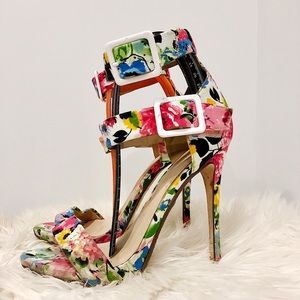 Floral Strappy Heels